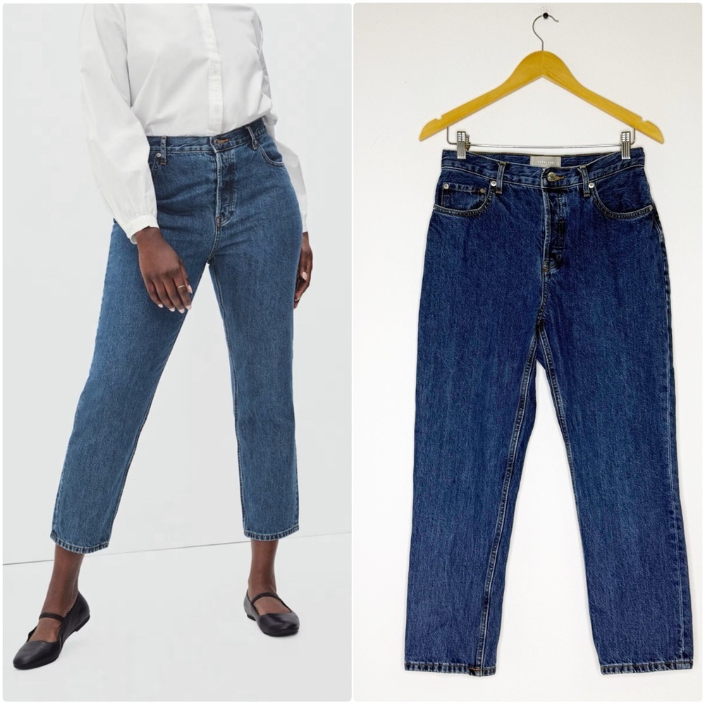 Everlane Cropped Ankle Jeans in Dark Blue Denim